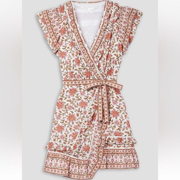 Veronica Beard Wrap Dress Mikhail Ruffled Womens 10 Floral $ 548.00 NWT - Picture 10 of 10